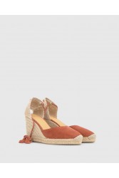 CASTAÑER Carina Suede Marsala Ροζ Σουεντ Γυναικείες Χειροποίητες Εσπαντρίγιες