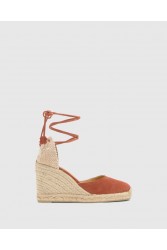 CASTAÑER Carina Suede Marsala Ροζ Σουεντ Γυναικείες Χειροποίητες Εσπαντρίγιες
