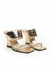 'ESIOT Apokalipsi Shiny Gold Women's Mules