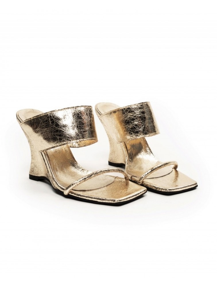 'ESIOT Apokalipsi Shiny Gold Women's Mules