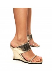 'ESIOT Apokalipsi Shiny Gold Women's Mules