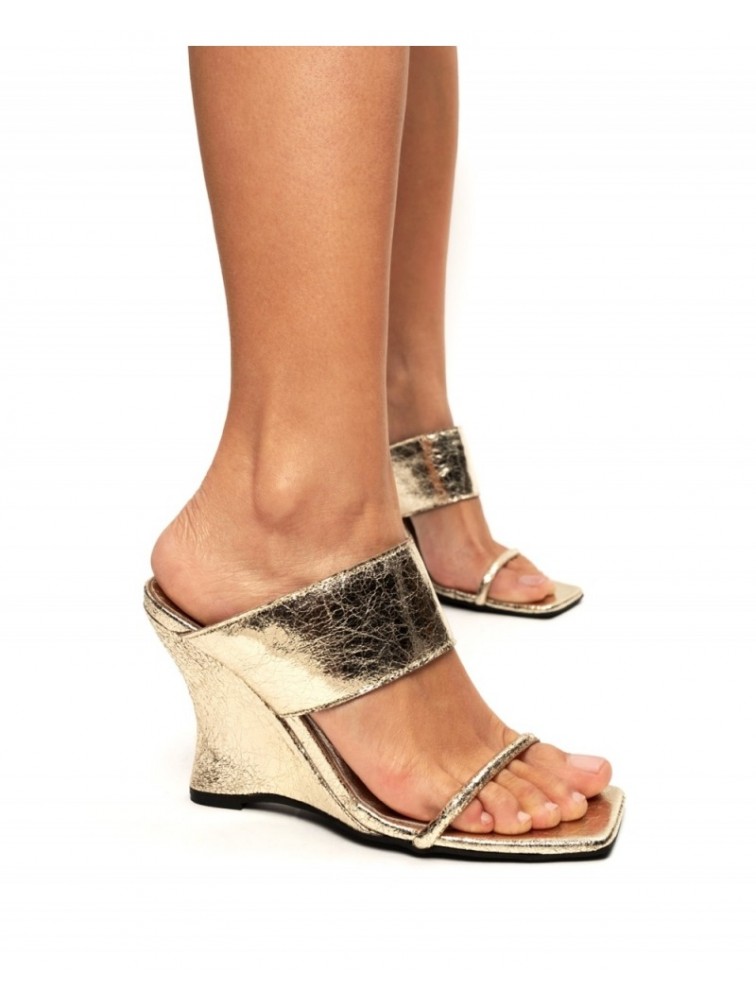 'ESIOT Apokalipsi Shiny Gold Women's Mules