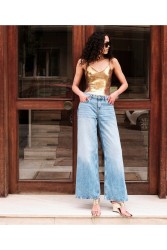 'ESIOT Apokalipsi Shiny Gold Women's Mules