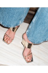 'ESIOT Apokalipsi Shiny Gold Women's Mules