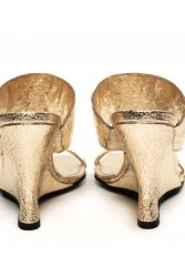 'ESIOT Apokalipsi Shiny Gold Women's Mules