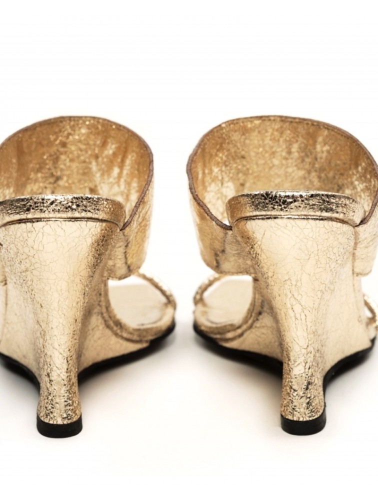 'ESIOT Apokalipsi Shiny Gold Women's Mules
