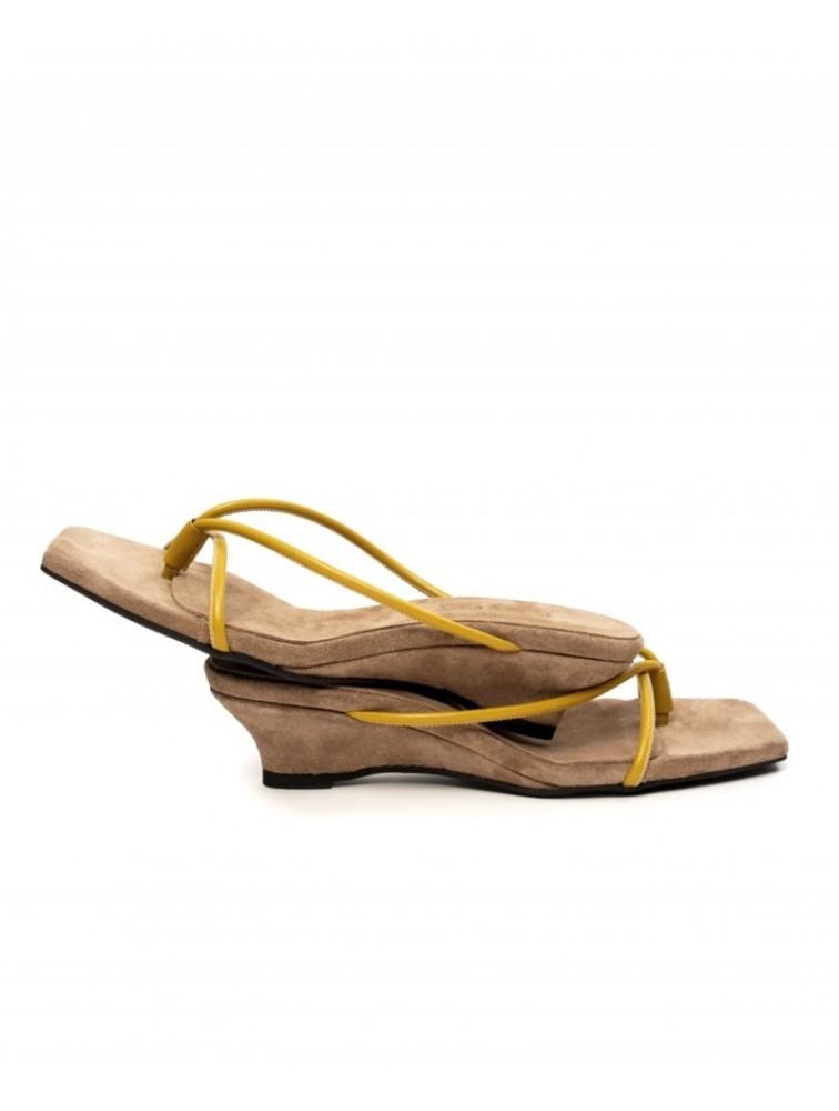 'ESIOT Kipoi Mustard Sand Μουσταρδί Γυναικεία Mules