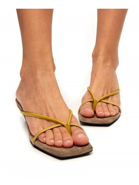 'ESIOT Kipoi Mustard Sand Μουσταρδί Γυναικεία Mules