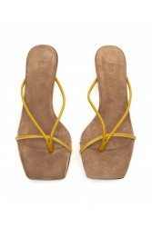 'ESIOT Kipoi Mustard Sand Μουσταρδί Γυναικεία Mules