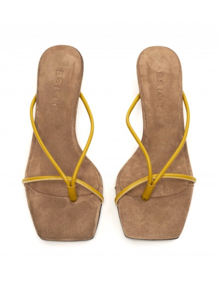 'ESIOT Kipoi Mustard Sand Μουσταρδί Γυναικεία Mules
