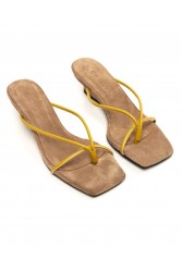 'ESIOT Kipoi Mustard Sand Μουσταρδί Γυναικεία Mules