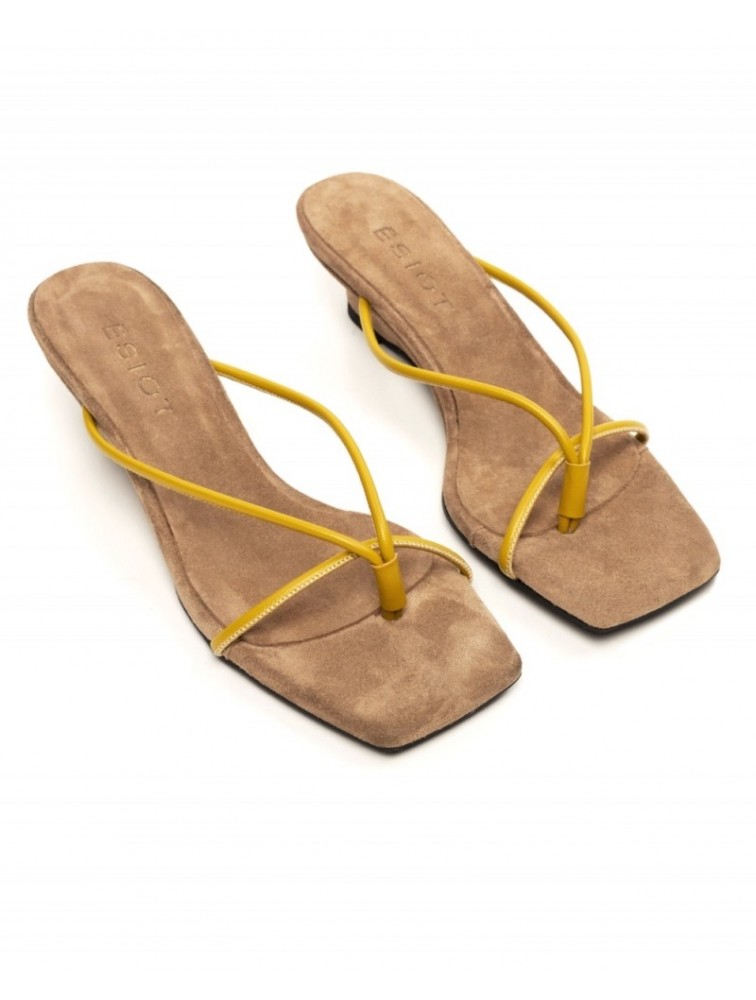 'ESIOT Kipoi Mustard Sand Μουσταρδί Γυναικεία Mules