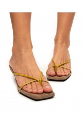 'ESIOT Kipoi Mustard Sand Μουσταρδί Γυναικεία Mules