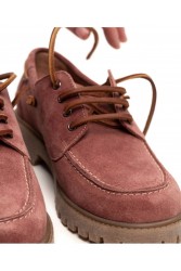'ESIOT Mimika Dusty Pink Suede Boatshoes Ροζ Σουέντ Δετά Μοκασίνια