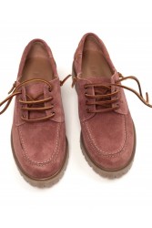 'ESIOT Mimika Dusty Pink Suede Boatshoes Ροζ Σουέντ Δετά Μοκασίνια