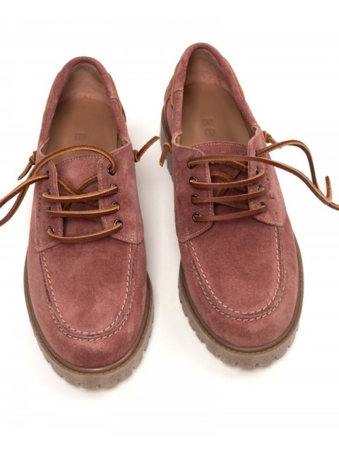 'ESIOT Mimika Dusty Pink Suede Boatshoes Ροζ Σουέντ Δετά Μοκασίνια