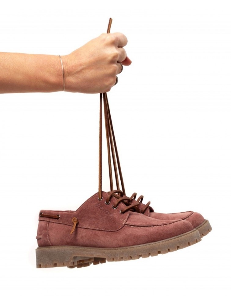 'ESIOT Mimika Dusty Pink Suede Boatshoes Ροζ Σουέντ Δετά Μοκασίνια