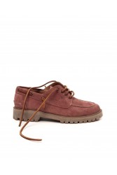 'ESIOT Mimika Dusty Pink Suede Boatshoes Ροζ Σουέντ Δετά Μοκασίνια
