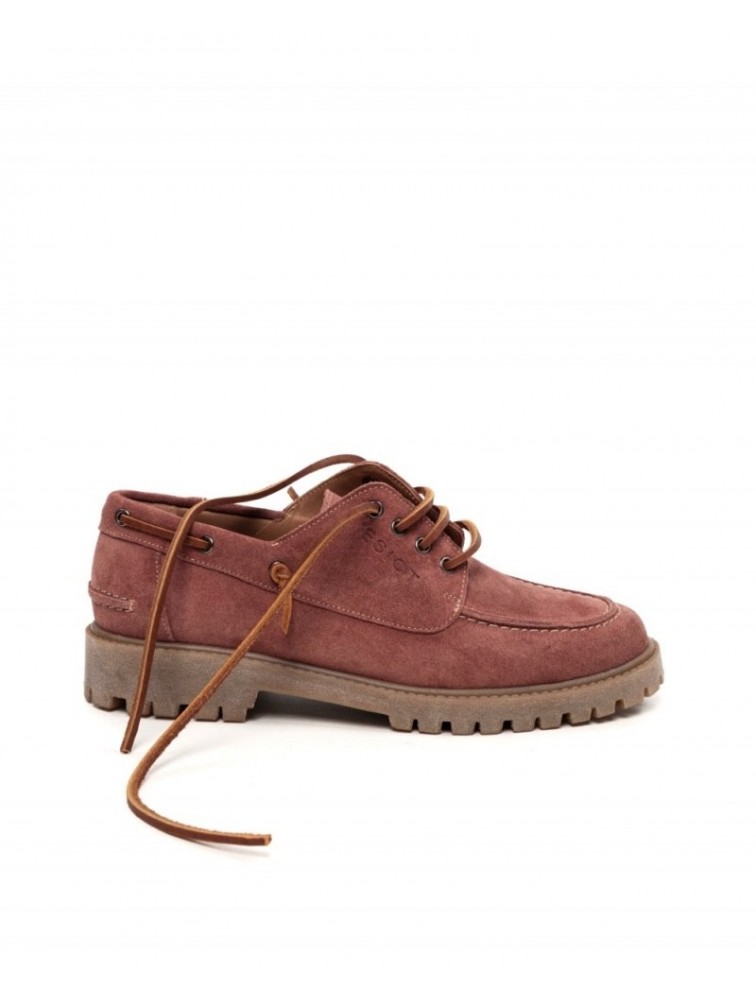 'ESIOT Mimika Dusty Pink Suede Boatshoes Ροζ Σουέντ Δετά Μοκασίνια