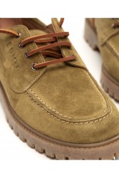 'ESIOT Patelia Light Olive Suede Boatshoes Λαδί Σουέντ Δετά Μοκασίνια