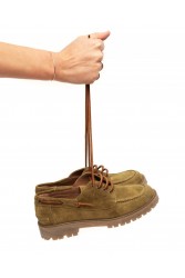 'ESIOT Patelia Light Olive Suede Boatshoes Λαδί Σουέντ Δετά Μοκασίνια