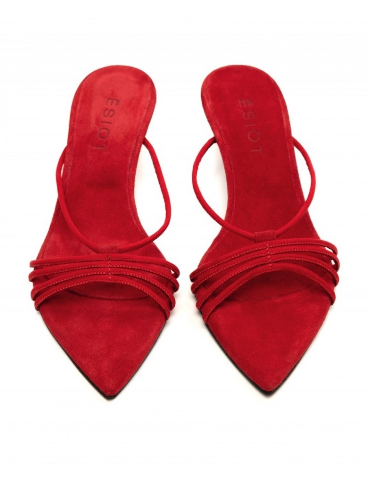 'ESIOT Roussa Red Κόκκινα Γυναικεία Mules