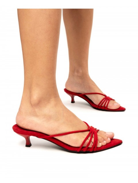 'ESIOT Roussa Red Κόκκινα Γυναικεία Mules