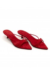 'ESIOT Roussa Red Κόκκινα Γυναικεία Mules