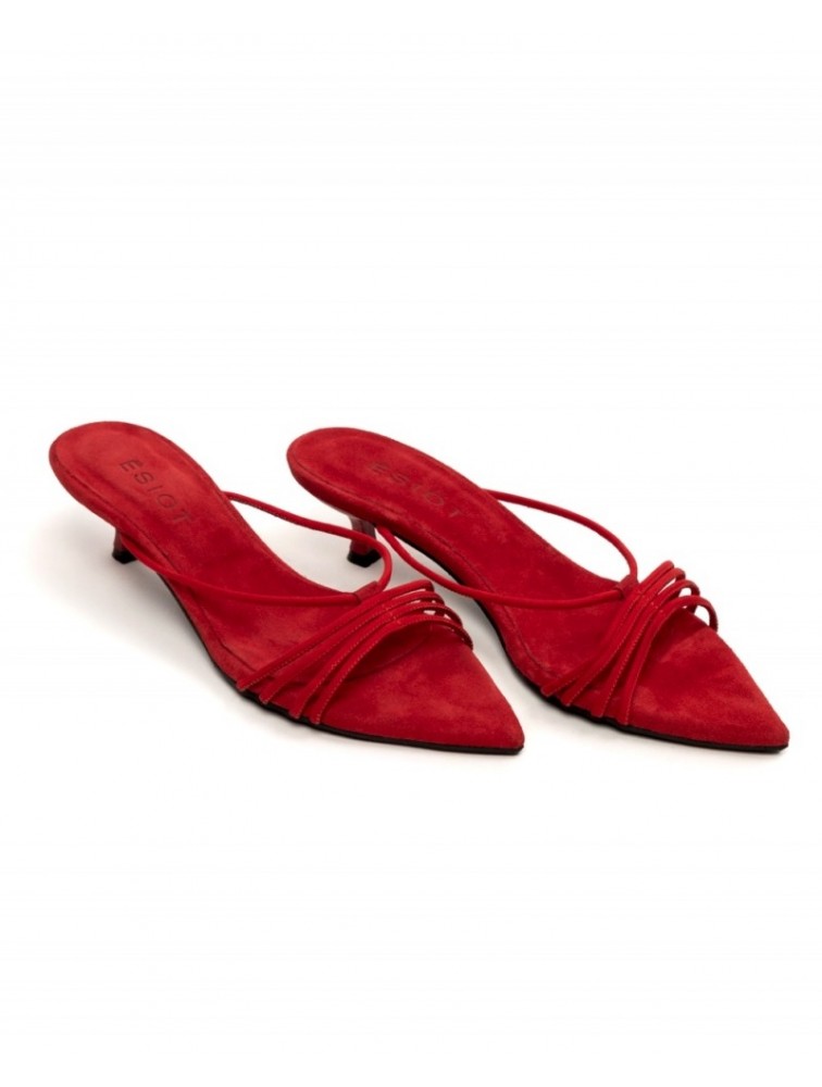 'ESIOT Roussa Red Κόκκινα Γυναικεία Mules