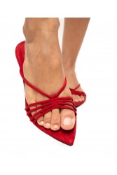 'ESIOT Roussa Red Κόκκινα Γυναικεία Mules