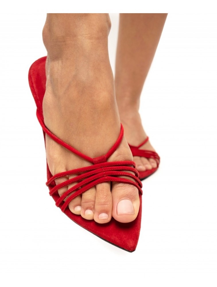 'ESIOT Roussa Red Κόκκινα Γυναικεία Mules