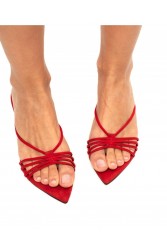 'ESIOT Roussa Red Κόκκινα Γυναικεία Mules