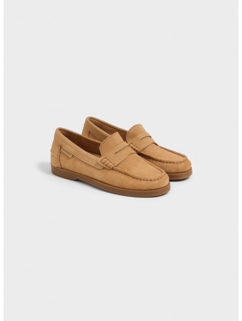 MANEBÌ Suede Penny Loafers Hamptons Champagne Beige Μπεζ Γυναικεία Μοκασίνια από Μαλακό Σουέντ
