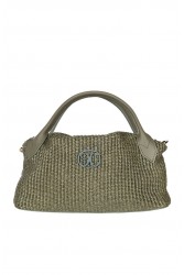 LA CHAINE Aelia Bag Khaki Straw Mini Χακί Μίνι Γυναικεία Τσάντα