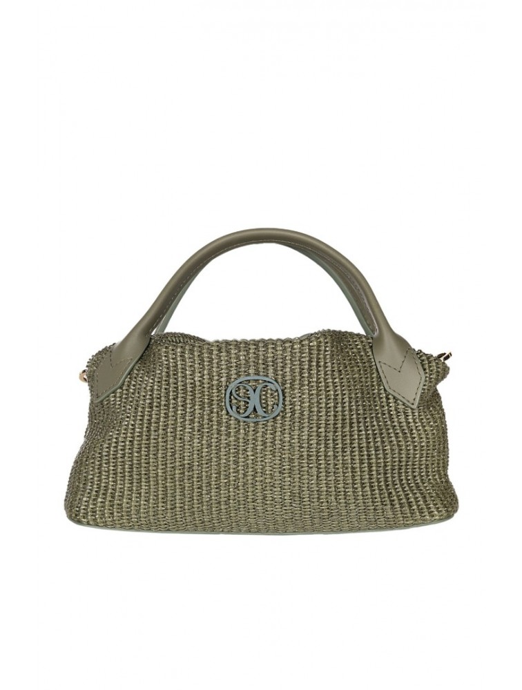 LA CHAINE Aelia Bag Khaki Straw Mini Χακί Μίνι Γυναικεία Τσάντα