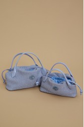 LA CHAINE Aelia Bag Loulaki Straw Mini Light Blue Mini Women's Bag