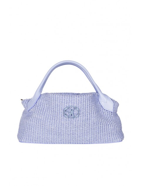 LA CHAINE Aelia Bag Loulaki Straw Mini Light Blue Mini Women's Bag