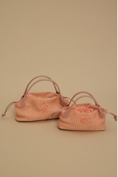 LA CHAINE Aelia Bag Peach Straw Mini Orange Mini Women's Bag