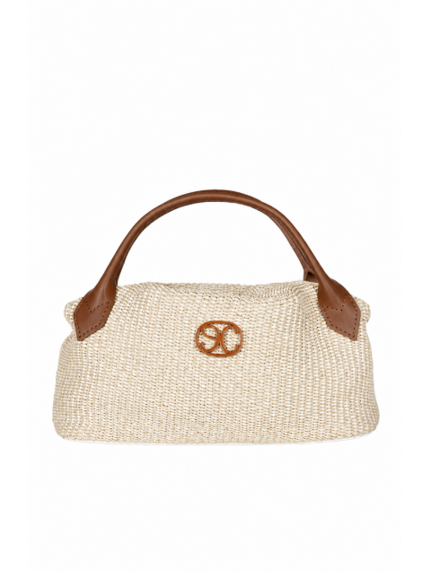 LA CHAINE Aelia Bag Straw Brown Καφέ Γυναικεία Τσάντα