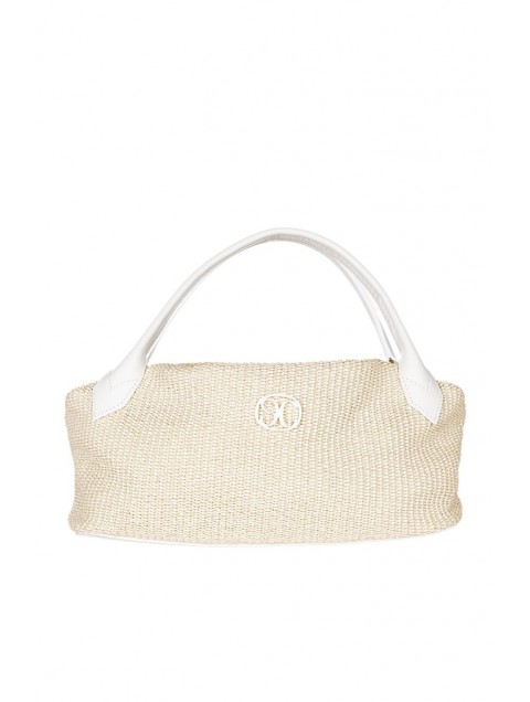 LA CHAINE Aelia Bag Straw White Λευκή Γυναικεία Τσάντα