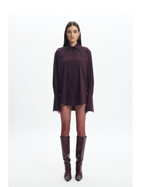 LA CHAINE Alia Shirt Cherry Lacquer Κερασί Πουκάμισο