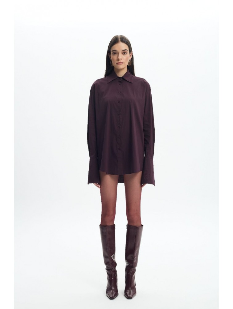 LA CHAINE Alia Shirt Cherry Lacquer