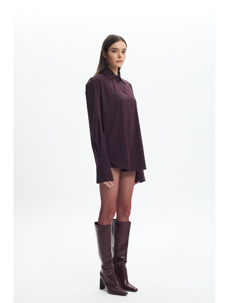 LA CHAINE Alia Shirt Cherry Lacquer