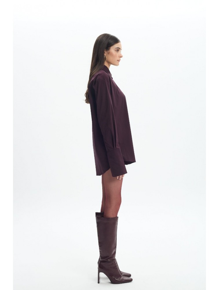 LA CHAINE Alia Shirt Cherry Lacquer