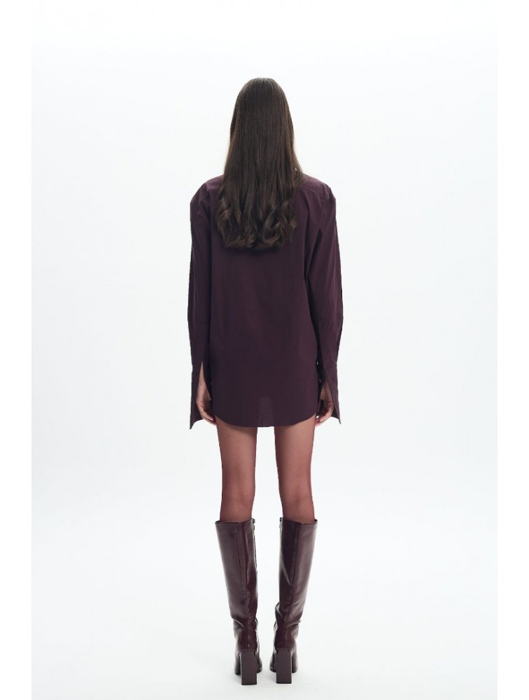 LA CHAINE Alia Shirt Cherry Lacquer