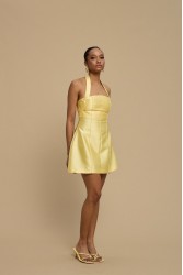 LA CHAINE Alma Dress Yellow Κίτρινο Μίνι Φόρεμα