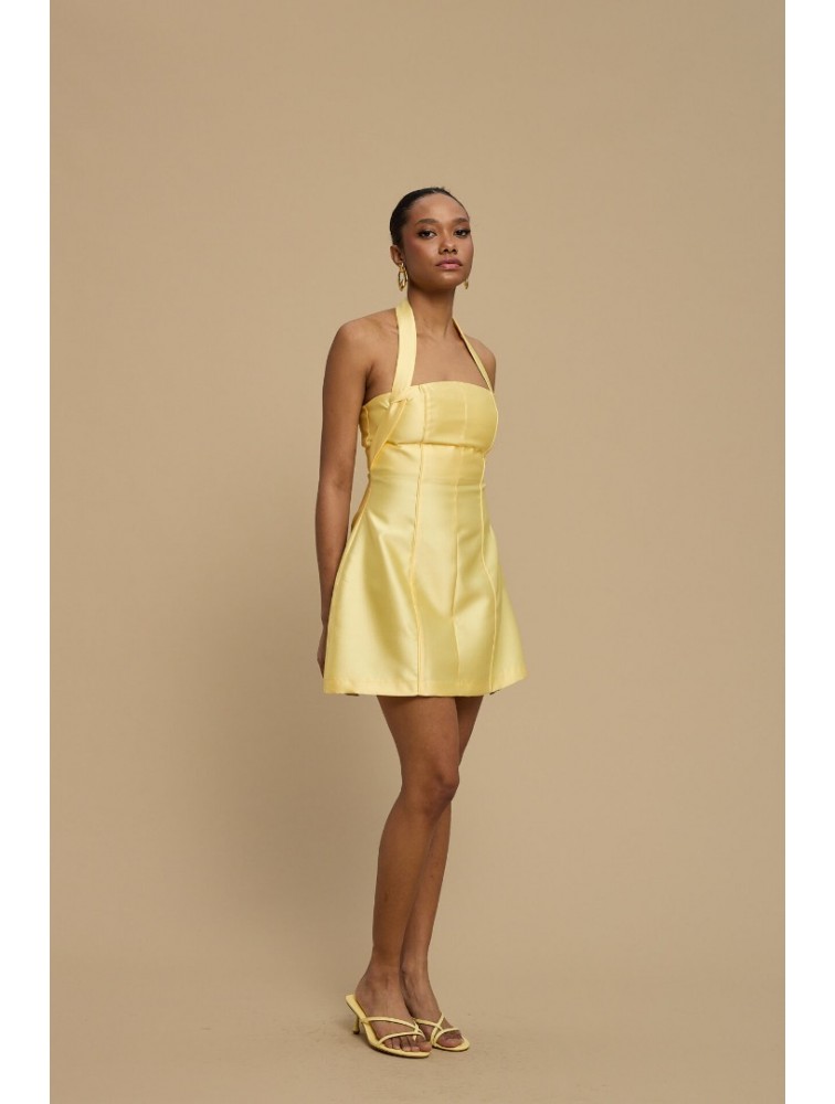 LA CHAINE Alma Dress Yellow Κίτρινο Μίνι Φόρεμα