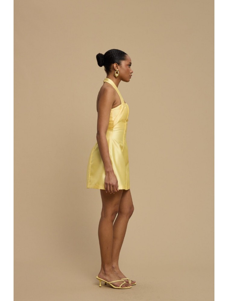 LA CHAINE Alma Dress Yellow Κίτρινο Μίνι Φόρεμα