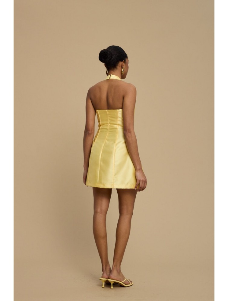 LA CHAINE Alma Dress Yellow Κίτρινο Μίνι Φόρεμα