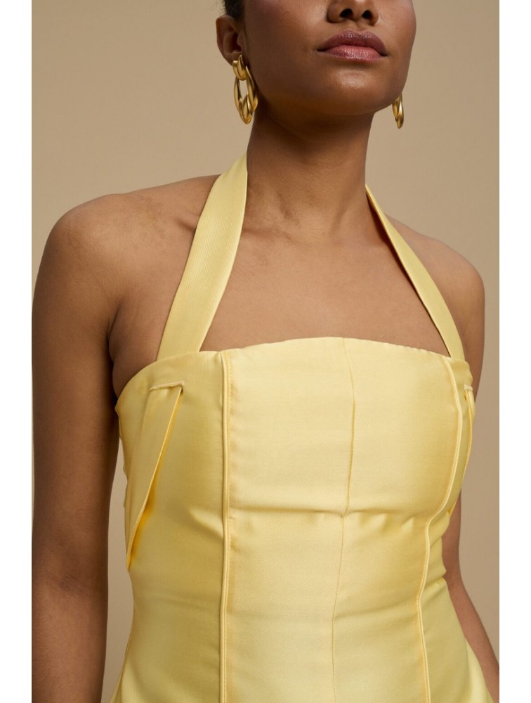 LA CHAINE Alma Dress Yellow Κίτρινο Μίνι Φόρεμα